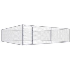 vidaXL Padoc pentru c&acirc;ini de exterior, 4 x 4 x 1 m, oțel galvanizat