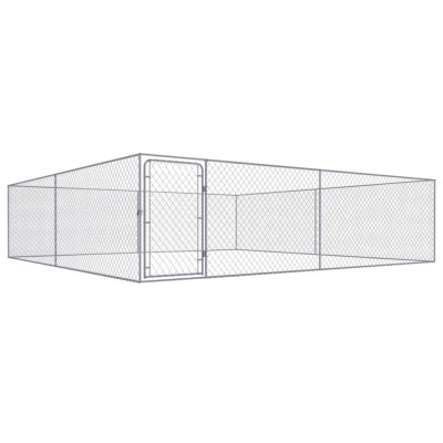 vidaXL Padoc pentru c&amp;acirc;ini de exterior, 4 x 4 x 1 m, oțel galvanizat foto