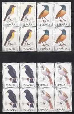 Spania 1985 - Păsări, Bloc de 4, MNH foto