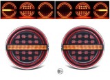 2 x Led Lumini spate runda Neon Dynamic pentru camion remorca 139mm 12v 24v