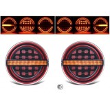 2 x Led Lumini spate runda Neon Dynamic pentru camion remorca 139mm 12v 24v