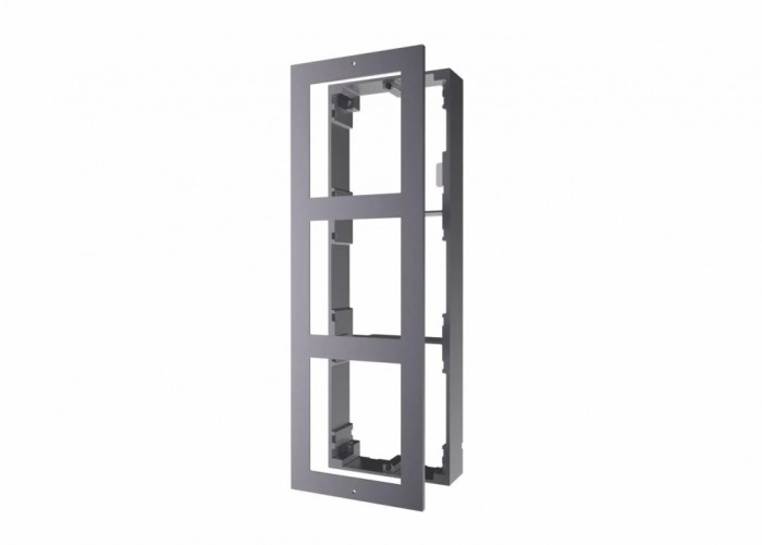 Panou frontal pentru 3 module videointerfon modular Hikvision DS-KD-ACW3; permite