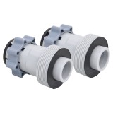 vidaXL Adaptoare Furtun Piscina Tip B, 38mm la 32mm, Plastic Gri, 2 Bucati