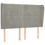 Cumpara ieftin Tablie de pat cu aripioare gri deschis 147x23x118/128cm catifea