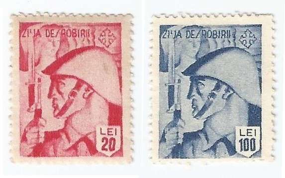 *Romania, lot 1021 cu 2 timbre fiscale generale, 1932, oblit.