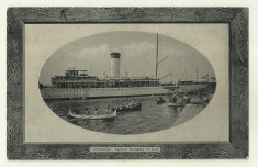 cp Constanta : Vaporul Romania in Port - circulata 1911 foto