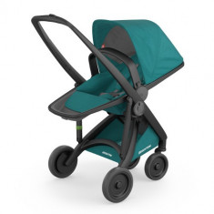 Carucior Reversible Ecologic cu Cadru Negru Teal foto