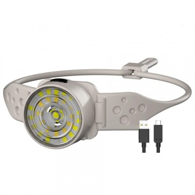 Lanterna de Cap Frontala LED Alb si Color Banda Flexibila USB-C G25 foto