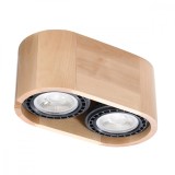 Lampă De Tavan Basic Din Lemn Natural, 2 Becuri, Formă Rotundă, Stil Scandinav, De Interior