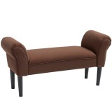 HOMCOM Banc Banquette Design Contemporan cu Bra&Aring;&pound;e Curbate Confort Ridicat 102L x 36l x 51H cm Maro | Aosom Romania