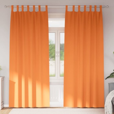 Perdele 2 pcs Portocaliu intens 260 x 140 cm Poliester foto