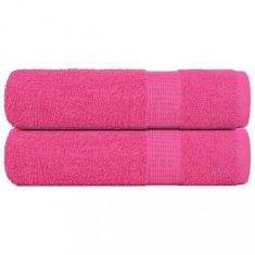vidaXL Prosoape de baie 2 buc Roz 100x150 cm 360 g/m&sup2; 100% bumbac