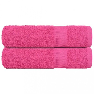vidaXL Prosoape de baie 2 buc Roz 100x150 cm 360 g/m&amp;sup2; 100% bumbac foto
