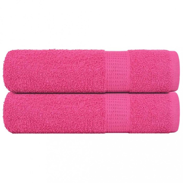 vidaXL Prosoape de baie 2 buc Roz 100x150 cm 360 g/m&sup2; 100% bumbac