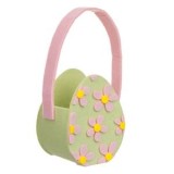 Cos decorativ de Paste din fetru cu margarete 3D si maner, 9x7x20cm, verde, CMCLASS