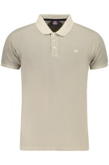 Norway Tricou Polo barbati cu logo brodat, din bumbac, Regular fit, Bej, L