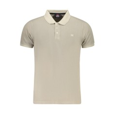 Norway Tricou Polo barbati cu logo brodat, din bumbac, Regular fit, Bej, L