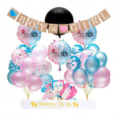 Set 55 de baloane si accesorii pentru baby showers BOY or Girl