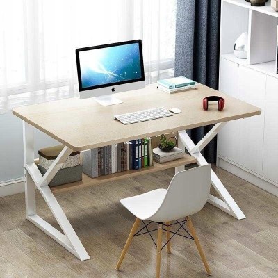 Masa de gaming, birou cu raft alb-bej, 80x40 cm, JollyMag, STL04B foto