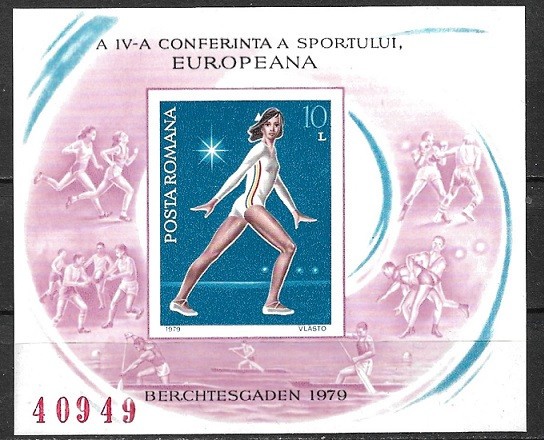 C2873 - Romania 1979 - Sport bloc nedantelat,neuzat,perfecta stare