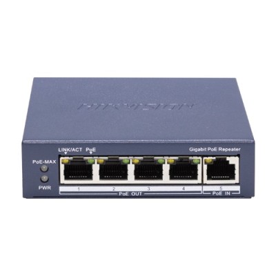 Switch-repeater Gigabit 4 x RJ45 PoE Out af/at, 1 x RJ45 PoE In af/at/bt, Management - HIKVISION DS-3E0505P-E-R SafetyGuard Surveillance foto