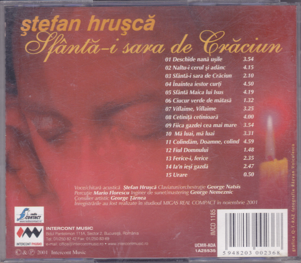 CD Colinde: Stefan Hrusca - Sfanta-i sara de Craciun ( 2001, original ) |  arhiva Okazii.ro