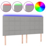 Cumpara ieftin Tablie de pat cu LED, gri deschis, 200x5x118/128 cm, textil