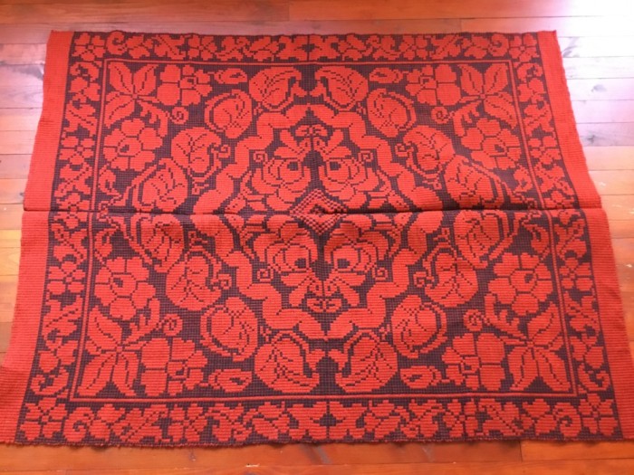 arta / traditie / rustic / design - Cuvertura , Macat , Scoarta , Patura taraneasca realizata manual la razboiul de tesut !