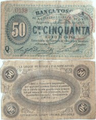 1870 , 50 centesimi - Toscana ( Statele Italiene ) foto