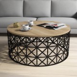 Cumpara ieftin Masuta de Cafea Selin Metal Ferforje - Oak