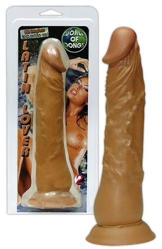 Dildo Clasic Cu Ventuza Latin Lover, Brun, 23 cm