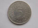 5 MARK 1951-D GERMANIA-argint, Europa
