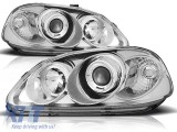 Set de faruri tuning potrivit pentru Honda Civic 03.1999-02.2001 cu baza cromata, stanga si dreapta Performance AutoTuning