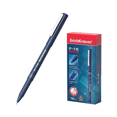 Fineliner F-15, ErichKrause, varf metalic de 0.6 mm, albastru foto