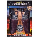 Set Cowboy, Wild Western, 4 Bucăți, Material Plastic, Include Pistoale Cu Huse, Curea 80x2.5cm, Stea, Multicolor, Oem
