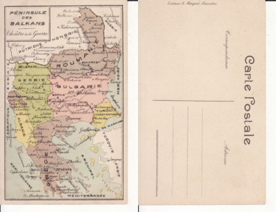 Ilustrata harta Romania, Balcani-militara foto