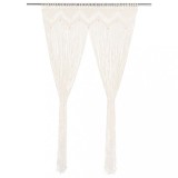 Perdea Macrame Bumbac Crem 140x240 cm vidaXL - Cortina Decorativa, Paravan Camera, Draperie Boemă, Perdea Usa/Fereastra