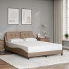 VidaXL Cadru de pat cu tăblie, cappuccino, 120x200 cm, piele ecologică 3208174