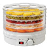 Deshidrator Alimente ECG SO 375, 250W, 5 Tavi (max. 9), Diametru 32cm, Control Temperatura 35-70&deg;C, Uscare Fructe, Legume, Alb