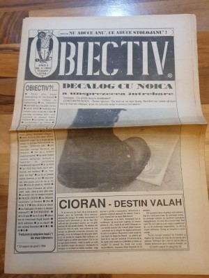 ziarul obiectiv 1991-anul 1,nr,1-microcomputer,emil cioran,constantin noica foto