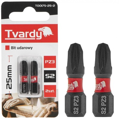 Set biti de impact PZ3, S2, 25 mm, 2 bucati, Tvardy T00175-25-2 foto