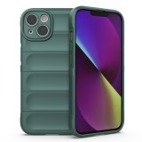 Husa pentru iphone 14 plus, antisoc, margini cu striatii, design minimalist, green