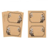Etichete Adezive Decorative, Model Flori, Bej, Set 10 Bucăți, 9.2x7 cm, Oem