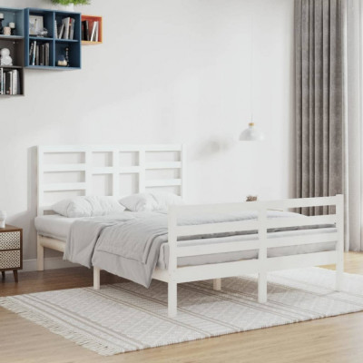 Cadru de pat, alb, 140x200 cm, lemn masiv GartenMobel Dekor foto