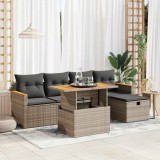 Gossi set mobilier gradina cu perne, 6 piese, gri, poliratan