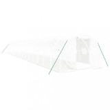 Cumpara ieftin Sera cu cadru din otel, alb, 54 m&sup2;, 18x3x2 m