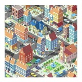 Tapet copii, model cu oras, multicolor, My Kingdom, 577601