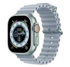 Curea THD Ocean Band, compatibila cu Apple Watch Ultra 49 mm/Apple Watch 42/44/45 mm, marime universala, culoarea albastru deschis foto