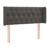 Cumpara ieftin Tablie de pat cu aripioare gri inchis 93x16x78/88 cm catifea