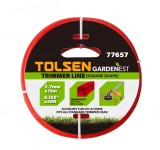 Fir Tuns Iarba GARDENEST Tolsen, 2.7mm x 15m, Patrat, Nylon, Rosu - Durabil &amp; Eficient